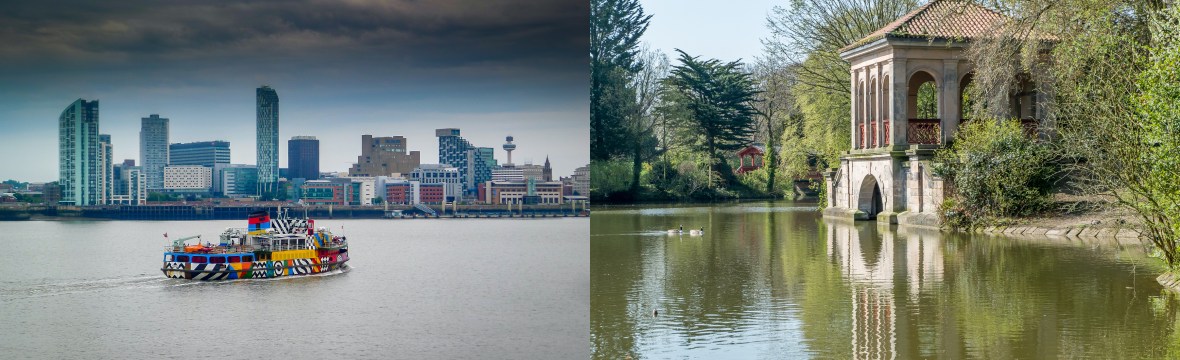 A photo of Liverpool and Wirral from the air